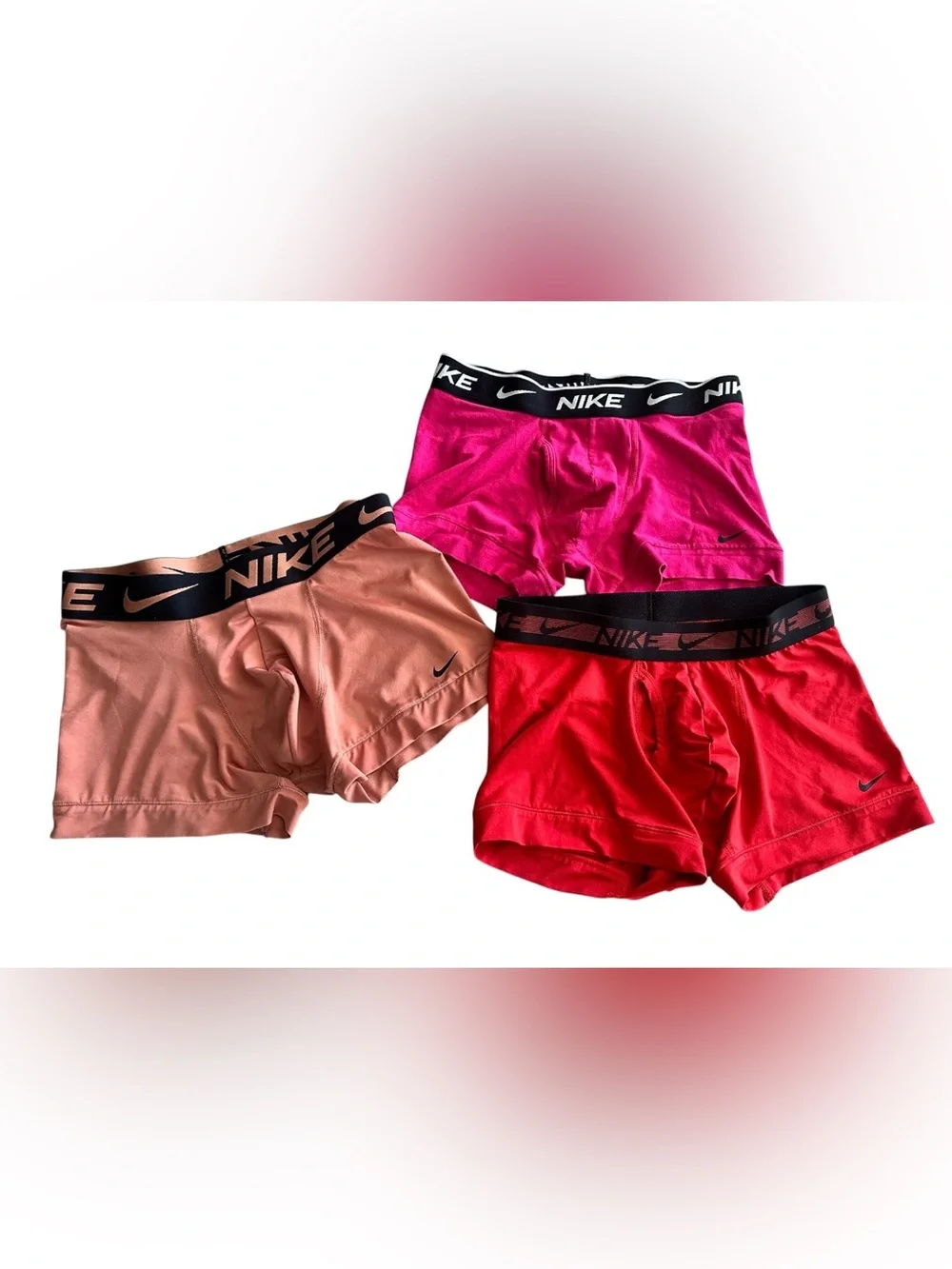Nike Dri-Fit Boxer Briefs Mens Size XS Lot of 3 Peach Red Pink